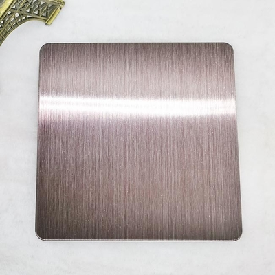 Moire Brushed Hairline Stainless Steel Plate Rose Red Nano Anti Fingerprint