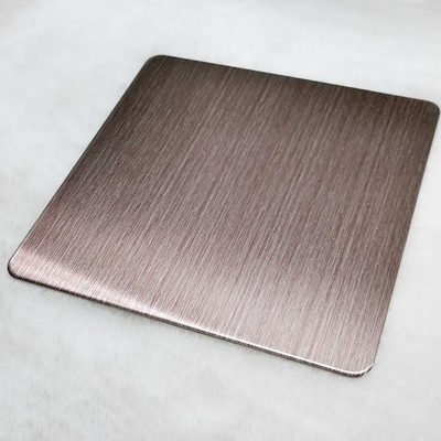 Moire Brushed Hairline Stainless Steel Plate Rose Red Nano Anti Fingerprint