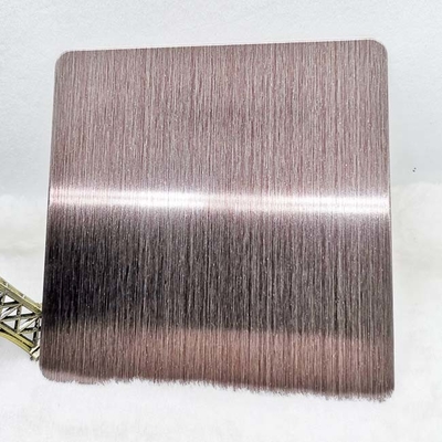 Moire Brushed Hairline Stainless Steel Plate Rose Red Nano Anti Fingerprint