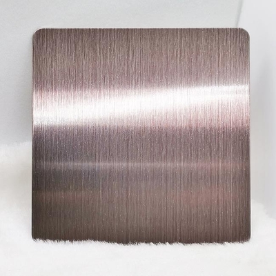Moire Brushed Hairline Stainless Steel Plate Rose Red Nano Anti Fingerprint