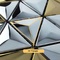 กระเบื้องโมเสกสแตนเลสทรงกรวยสามเหลี่ยม 3 มิติสำหรับตกแต่งผนัง JIS Silver Gold