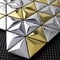 กระเบื้องโมเสกสแตนเลสทรงกรวยสามเหลี่ยม 3 มิติสำหรับตกแต่งผนัง JIS Silver Gold
