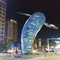แบบจำลองปลาปลาวาฬศิลปะประติมากรรมสแตนเลสกลางแจ้ง AISI ASTM 201 พร้อมแสง