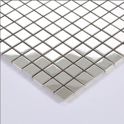 Hairline Rectangle Metal Stainless Steel Mosaic Tiles Backsplash Wearproof