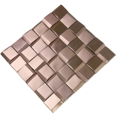 292x292mm Metal 3D Curved Stainless Steel Mosaic Tiles Wall Decor PVD Plated