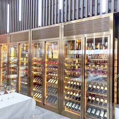ชั้นวางไวน์ Pvd Plating Titanium Black Color Stainless Steel Wine Cabinet