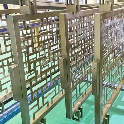 ราคาดี 800 มิลลิเมตร สแตนเลส Screen Partition Room แบ่งประตูเลื่อน Black Cross Hairline Engrave Copper Emboss ออนไลน์