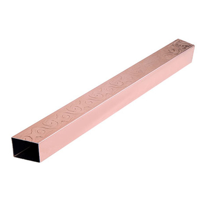 Golden Sandblasted Embossed SS 304 Rectangular Tube Box Section 0.3mm