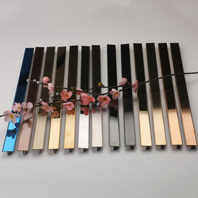 U สีเคลือบ ทองดํา กระจก สแตนเลส 304 8K ทองแดง V-Shape สแตนเลส