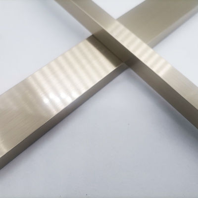 Customized U Channel Champagne Gold Beadblasted 304 Stainless Steel Tile Trim For Hotel Decoration