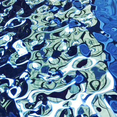 สีน้ําเงิน 316L 1.0MM 4X10FT กระจกคลื่นน้ําคลื่น 1500mm สีเหล็กไร้สแตนเลส