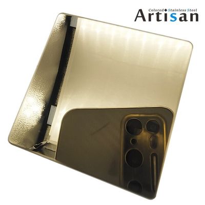 ราคาดี แชมเปญทอง 201j1j2 สีเหล็กไร้ขัดเหล็กแผ่นกระจกเสร็จแผ่นไร้ขัดเหล็ก PVD ปกแต่งสําหรับลิฟท์ ออนไลน์