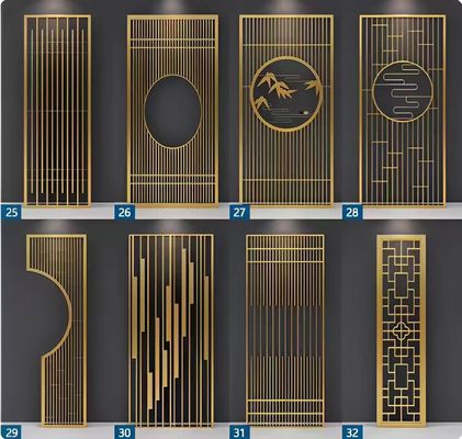 ราคาดี ออกแบบตามความต้องการ 304 โลหะ สแตนเลส ห้องนั่งเล่น ทางเข้า โฟเยียร์ Screen Partition สําหรับตกแต่ง ออนไลน์