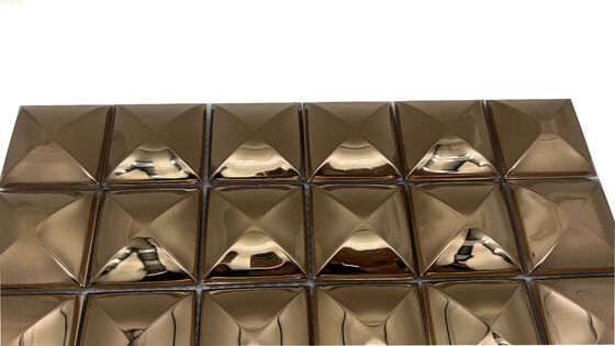 ราคาดี คุณภาพสูง 300*300 ขนมปัง 3 มิติ กระจกไทเทเนียม 304 สแตนเลส ออนไลน์