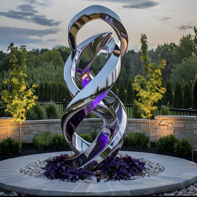 Silver Gold Grey Color Powder Coated 316L Stainless Steel Sculpture For Exterior Decoration