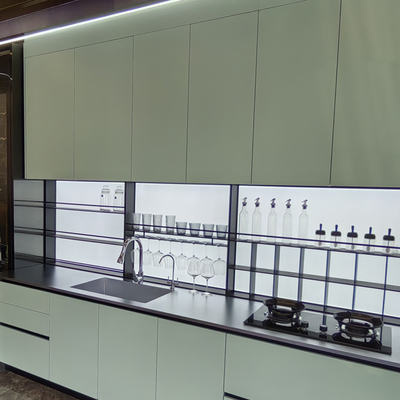 Morden Design Custom ครบชุด เฟอร์นิเจอร์ ตู้ครัวหรู ผิวเขียว ปรับแต่ง ตู้ครัวสแตนเลส
