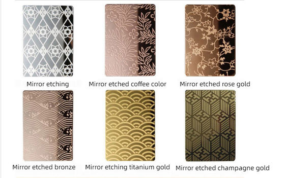 ราคาดี Antique 304 Gold Etching Super Mirror สีสแตนเลสแผ่นสําหรับแผ่นผนัง ออนไลน์