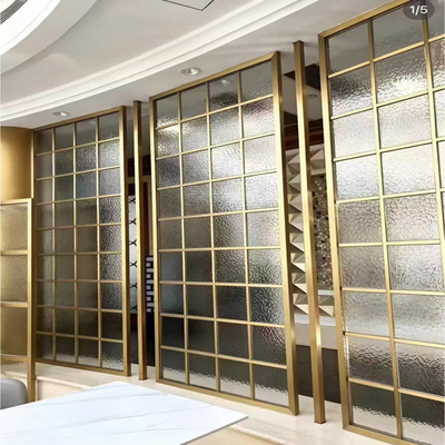 สีทองแก้วเลเซอร์ grave 304 สแตนเลส Screen Partition สําหรับโรงแรมวิลล่า