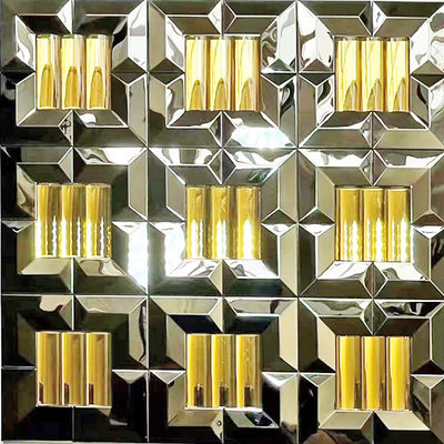 ราคาดี ผนัง 3 มิติที่มีเนื้อเยื่อพิเศษ แผ่นศิลปะสแตนเลส โมไซค์โลหะ ออนไลน์