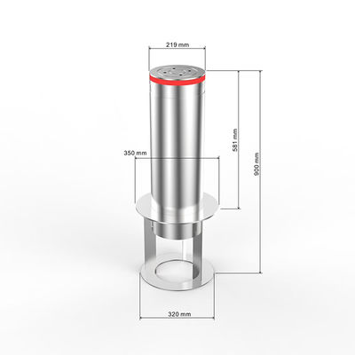 Silver Finished Outdoor Hairline Brushed Stainless Steel Bollard For Street Projects With Flash Light