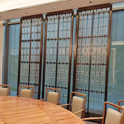 Metal Brushed Satin Glass Metal Oval Stainless Steel Partition Dividers For Hotel Room