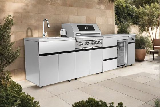 โต๊ะทํางานครัวเหล็กไร้สแตนเลส 316L แบบถักถัก