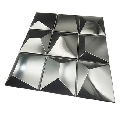 3D Stereoscopic Mirror Wall Bar Restaurant Hotel Living Room Decoration  metal Mosaic