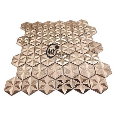 ราคาดี Hexagon Shape Stainless Steel Mosaic Tiles Modern Geometric Pattern ออนไลน์
