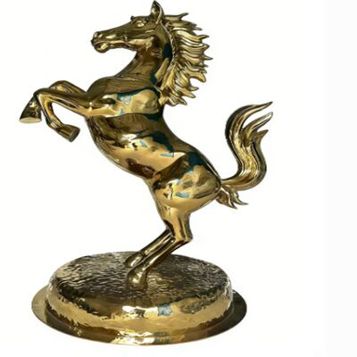 ราคาดี OEM/ODM Service Titanium Gold Mirror Surface Horse Figurine  201 304 Grade Metal  Animal Art Ornament for Garden Outdoor Decor ออนไลน์