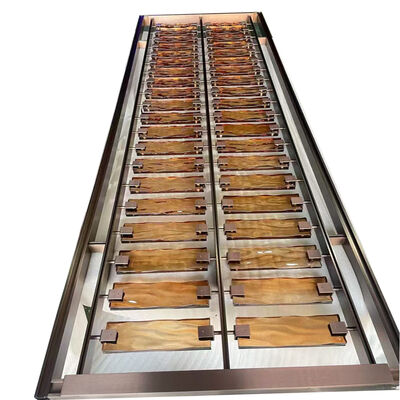 ราคาดี หรูหราโบราณ ทองแดงแปรง สแตนเลส Screen Partition with Brown Glass สําหรับร้านอาหาร โรงแรมตกแต่งห้องนั่งเล่น ออนไลน์