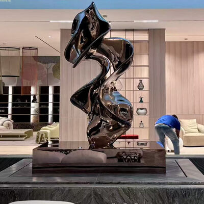 เงินทองแดง 316L กระจกภูเขา ประติมากรรมสแตนเลสสําหรับอาคารสํานักงานภายใน
