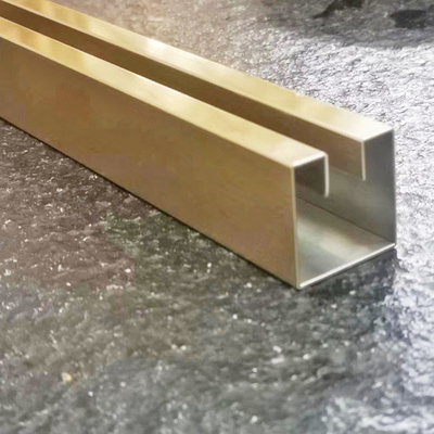 AFP Stainless Steel Trim Strip Slotted Brass Edging Strip Hairline 10*2438mm