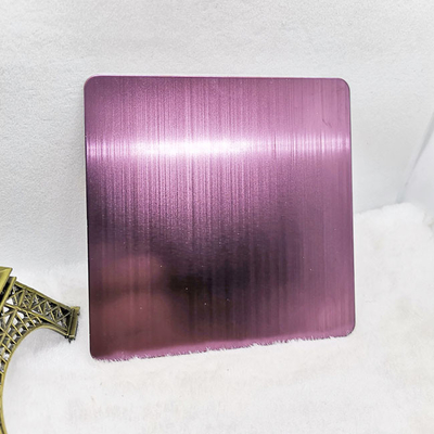 1219mm Colored Stainless Steel Sheets Rose Red SS 304 Hairline Finish