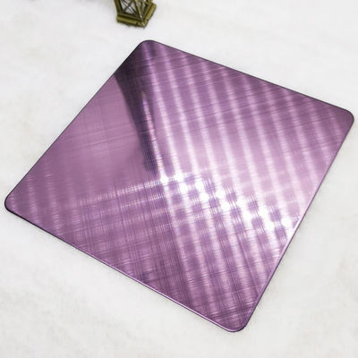 ราคาดี เกรด 304 ครอสแฮร์ไลน์กุหลาบสีแดงสแตนเลสแผ่นตกแต่งผนัง ออนไลน์