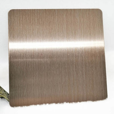 ราคาดี AISI 201 202 แผ่นสแตนเลสสี Moire Hairline Red Copper Plate 150*300cm ออนไลน์