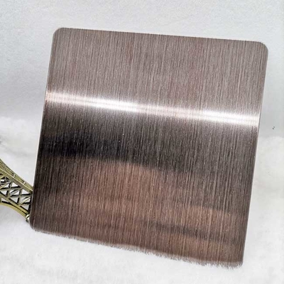 Brown Colored Stainless Steel Sheet Moire Hairline Finish Wearproof
